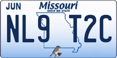 MO license plate NL9T2C