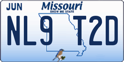 MO license plate NL9T2D