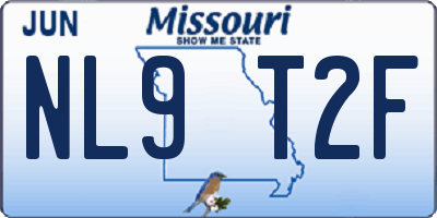 MO license plate NL9T2F