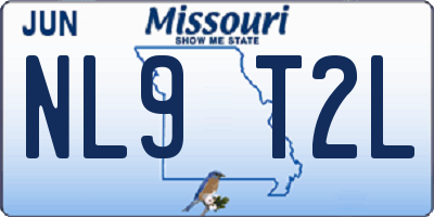 MO license plate NL9T2L