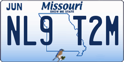 MO license plate NL9T2M