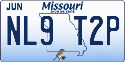 MO license plate NL9T2P