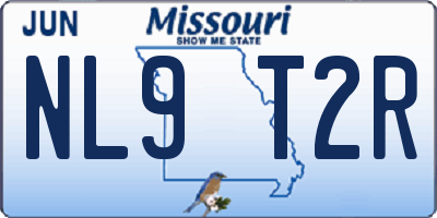 MO license plate NL9T2R
