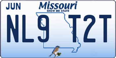 MO license plate NL9T2T