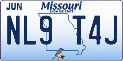 MO license plate NL9T4J