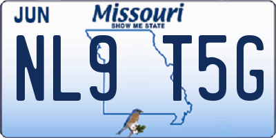 MO license plate NL9T5G
