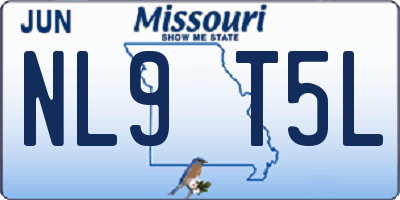 MO license plate NL9T5L