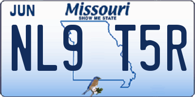 MO license plate NL9T5R