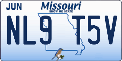 MO license plate NL9T5V