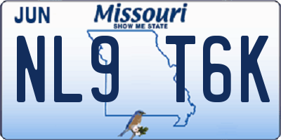 MO license plate NL9T6K