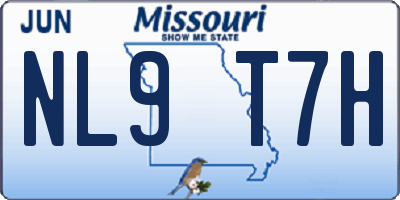MO license plate NL9T7H