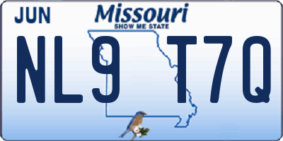 MO license plate NL9T7Q