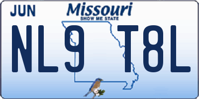MO license plate NL9T8L