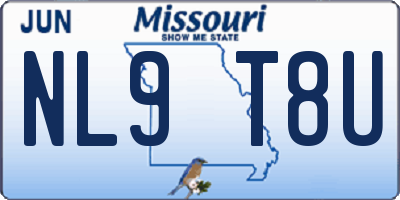 MO license plate NL9T8U