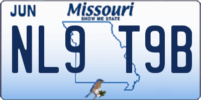 MO license plate NL9T9B