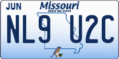 MO license plate NL9U2C