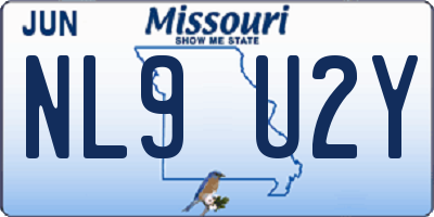 MO license plate NL9U2Y