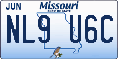 MO license plate NL9U6C