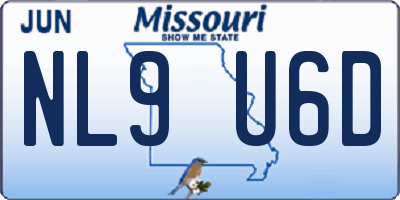 MO license plate NL9U6D