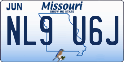 MO license plate NL9U6J