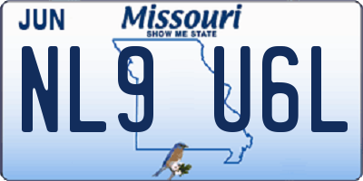 MO license plate NL9U6L