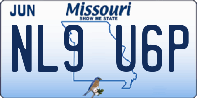 MO license plate NL9U6P