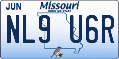 MO license plate NL9U6R