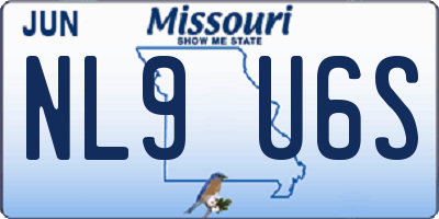 MO license plate NL9U6S