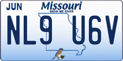 MO license plate NL9U6V