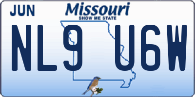 MO license plate NL9U6W