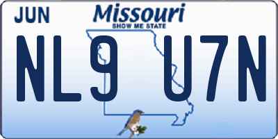 MO license plate NL9U7N