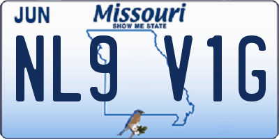 MO license plate NL9V1G