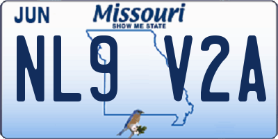 MO license plate NL9V2A