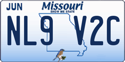 MO license plate NL9V2C