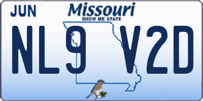 MO license plate NL9V2D