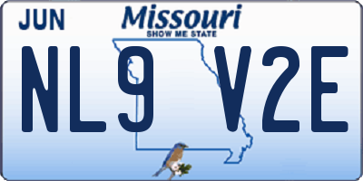 MO license plate NL9V2E