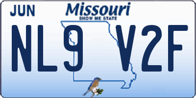 MO license plate NL9V2F
