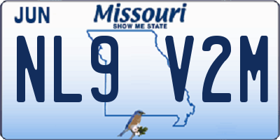 MO license plate NL9V2M
