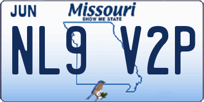MO license plate NL9V2P
