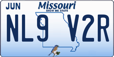 MO license plate NL9V2R