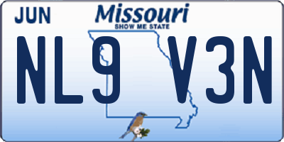 MO license plate NL9V3N