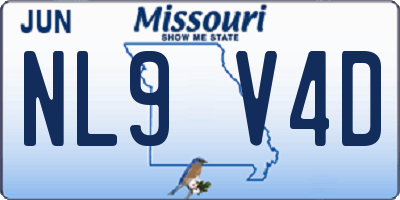 MO license plate NL9V4D