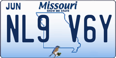 MO license plate NL9V6Y