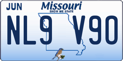 MO license plate NL9V9O
