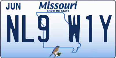 MO license plate NL9W1Y