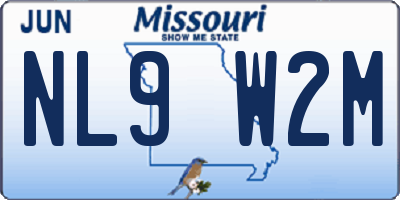 MO license plate NL9W2M