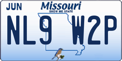 MO license plate NL9W2P