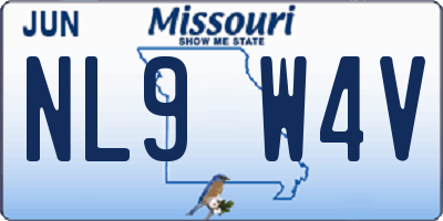 MO license plate NL9W4V