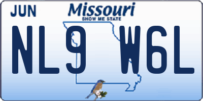 MO license plate NL9W6L