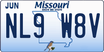 MO license plate NL9W8V